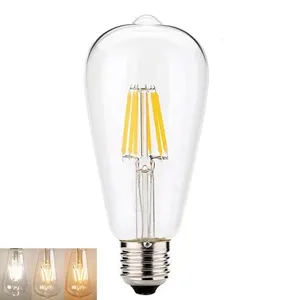 Werksverkauf 85-240 V weiche warme E27 2700 K dekorative Led-Glaslampe mit Faser 4 W 6 W 8 W Led-Glaslampe