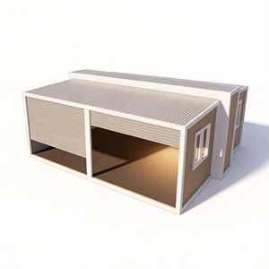 Garage conteneur extensible de 20 pieds avec porte à enroulement latérale, atelier de stockage de voitures étanche, bâtiment préfabriqué en acier, livraison rapide sur mesure - Product Image 1