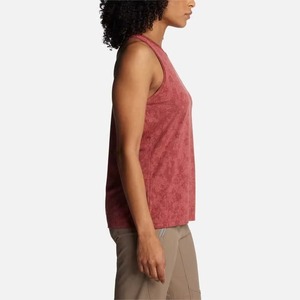 Débardeur en tricot rouge uni pour femme, col rond, respirant, style décontracté, 100% coton, longueur normale - Product Image 2