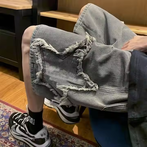 Wholesale Summer Half <strong>Short</strong> <strong>Jeans</strong> for <strong>Men</strong> New Style 100% Cotton Denim Ripped Casual Cut Solid Pattern Canvas Breathable - Product Image 3