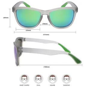 Gafas de sol antideslizantes para correr, lentes de sol polarizadas personalizadas con montura redonda, diseño libre de BPA, 2023