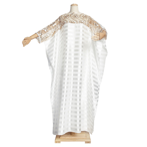 <span class=keywords><strong>H</strong></span> & D abito da sposa africano abito lungo abito da donna fantasia abito da ricamo bianco africano per S-5XL da sposa - Product Image 4