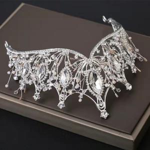 Famale Legering Diamant Kristal Kroon Tiara Mitswa Verjaardag Tiara Trouwjurk Hoofddeksel Dame Strass Bruids Kroon Accessoires - Product Image 4