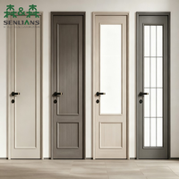 Porte intérieure double à 8 panneaux en bois massif SLS Noir Heritage, avec cadre cintré et verre dépoli éthéré pour villa