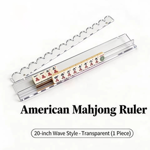Regla de Mahjong Acrílica, Juego de Mesa Americano, Regla Magnética Transparente con Diseño de Ondas para Clasificar Fichas de Mahjong y Ajedrez - Product Image 1