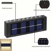 Lampu LED dekorasi taman, lampu dinding luar ruangan, lampu hangat, lampu luar ruangan, dekorasi taman, atas dan bawah bercahaya, 6LED, luar ruangan