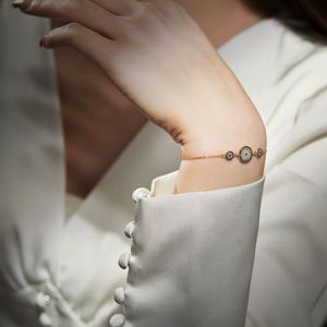 Dylam Evil Blue Sapphire Eye <b>Bracelet</b> for Women 18K Gold Plated Dainty <b>Adjustable</b> Chain Cute Eye <b>Bracelet</b> Silver Jewelry for Her - Product Image 5