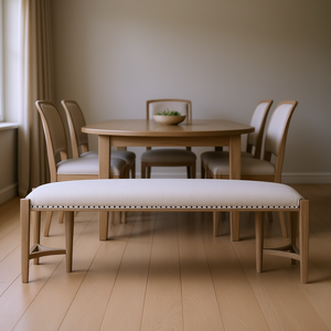 Elegante Banco de Comedor Color Arena, Mueble Moderno Tapizado en Tela para Comedor - Product Image 2