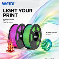 Filaments d'imprimante 3D WEIDI, filaments PLA, tiges en plastique noir, blanc, gris, 1,75 mm, 1 kg, tricolore, filaments PLA en soie tricolores