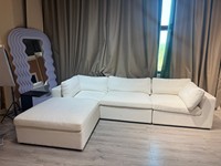 Modernes Amerikanisches Luxus-Sofa-Set aus Funktionsstoff, Modulares Ecksofa für Wohnzimmer, Hotel und Villa mit Gänsefederkissen
