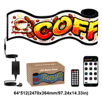Letrero LED Enrollable Programable de 247x36.4cm, Control por Aplicación, RGB IP65, Desplazable, para Escaparates, Ventanas, Mercados Nocturnos, Publicidad