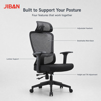 Chaise de bureau ergonomique contemporaine avec support lombaire, dossier pivotant réglable, confortable pour le travail à domicile, vente en gros