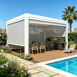 Pérgola Motorizada de Aluminio con Pantalla Lateral Retráctil Impermeable, Toldo para Patio Exterior, Piscina, Gazebo, Protección Solar - Product Image 1