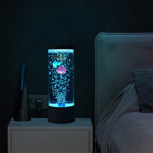 Modern LED Water <strong>Bubble</strong> <strong>Fish</strong> Aquarium Mood <strong>Lamp</strong> with Multicolor Night Light Battery/USB Powered Tabletop Middle Size - Product Image 2