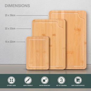 Ensemble de planches à découper en bambou épais personnalisables avec logo gravé au laser, compatibles lave-vaisselle, ustensiles de cuisine pour couper et servir la viande - Product Image 2