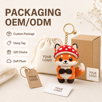 Porte-clés en peluche panda brodé personnalisable, tissu en coton PP super doux, anti-stress, cadeau d'anniversaire, emballage OEM/ODM
