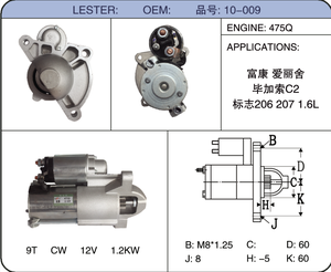 Moteur de démarrage Citroën <span class=keywords><strong>C4</strong></span> C5 M0T82081 12V 1.4KW 11T pour Peugeot 308 408 508 – Pièce de rechange OEM pour voiture - Product Image 5