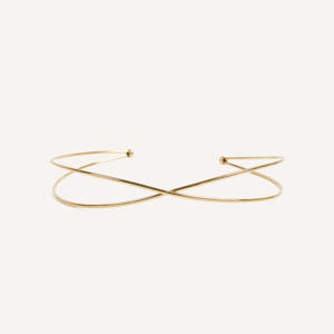 Collar de cadena doble cruzada CUCOCUCA YFB 025 de acero inoxidable, joyería de moda cruzada de diseño simple para conjuntos de verano. - Product Image 1