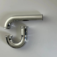 Salle de bain en acier inoxydable 304 rond P piège Siphon raccord piège G 1 1/4 bassin déchets Siphon bouteille P-piège pour lavabo