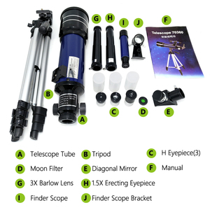 70mm Portable Travel Astronomical <b>Telescope</b> with Phone Adapter & 3X Barlow Lens <b>for</b> <b>Kids</b> Beginners - Product Image 6