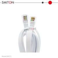 Câble de raccordement téléphonique RJ12 6P6C intérieur, câble modulaire droit