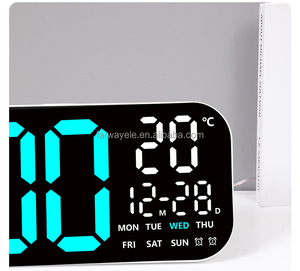 นาฬิกาแขวนผนังดิจิตอล YIDA TIME หน้าจอขนาดใหญ่ พร้อมรีโมท สำหรับห้องนั่งเล่น แสดงวันที่ วันในสัปดาห์ และอุณหภูมิ - Product Image 5