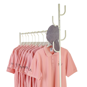 Porte-vêtements et organisateur de placard en fil de chrome flexible à double rail - Product Image 6