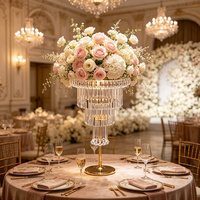 Décoration vintage pour la maison, porte-bougie à plusieurs niveaux en cristal pour mariage, fête en intérieur, Quinceañera, accessoires décoratifs
