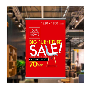 Bannière suspendue personnalisée pour plafond, bannières en tissu imprimées recto-verso pour le marketing et la signalétique - Product Image 2