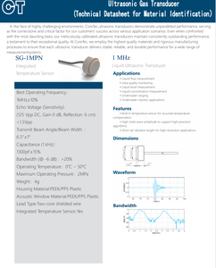1 MHz siêu âm đầu dò lưu lượng chất lỏng cảm biến mức cảm biến urê cảm biến - Product Image 3