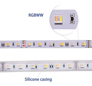 SMD 5050 rgbaw (5 trong 1) màu 12V 24V 60Led mỗi mét linh hoạt LED Strip Ánh Sáng IP65 RGB + hổ phách + lạnh Trắng CCT RF điều khiển - Product Image 3