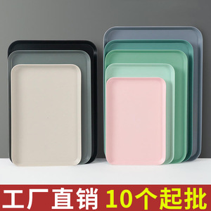 <b>Melamine</b> Serving <b>Tray</b> Rectangular Solid Color Hotel Household Tea Coffee Use - Product Image 4