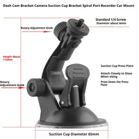 Support de téléphone universel pour tableau de bord de voiture Tideseer VC-15, ventouse de 65 mm, vis de 1/4'', ABS, flexible, portable, pour téléphone mobile