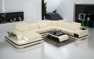 Sofá de Cuero con Luces LED en Oferta, Juego de Sofás Modernos, Muebles Modernos para el Hogar, Disponible en Cualquier Color - Product Image 5