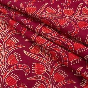 Nouvelle collection de tissu Jaipuri en coton ajrakh imprimé floral, léger, pour costume, chemise, rideau, jouet pour filles et garçons - Product Image 6