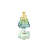 Décoration de table en verre rotatif coloré en forme de sapin de Noël pour cadeau de Noël, bureau, étagère, décoration de maison pour les fêtes
