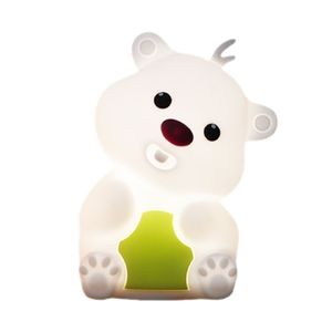 Hot Sale Rechargeable Bear Shape Silicone Night Light Cute Bedroom Decor Warm White LED <b>Battery</b> Bedside Lamp for Home Use - Product Image 2