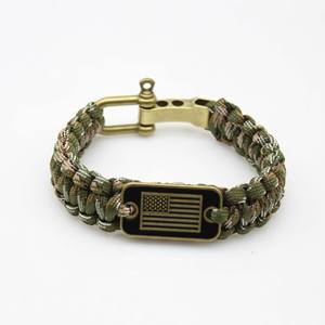 Anthrive uomo con fibbia in metallo regolabile 550 bandiera <span class=keywords><strong>americana</strong></span> bracciale di sopravvivenza Paracord da uomo accessorio da campeggio e da trekking - Product Image 2