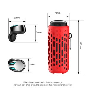 New Tai nghe không dây <span class=keywords><strong>Bluetooth</strong></span> Loa cảm ứng thể thao Tai nghe âm Bass mạnh mẽ Hộp âm thanh Loa di động trong tai earbuds <span class=keywords><strong>2in1</strong></span> - Product Image 2