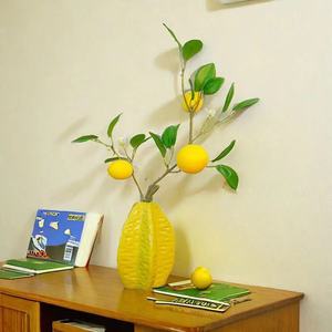 Planta Artificial de Limón con Florero de Cerámica, Decoración para Interiores del Hogar, Decoración para Bodas - Product Image 3