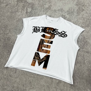 YITE sfuso strass da <span class=keywords><strong>uomo</strong></span> aderente Muscle Gym da corsa canotta con stampa personalizzata t-shirt da <span class=keywords><strong>uomo</strong></span> in cotone oversize senza maniche - Product Image 3