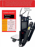 Chariot industriel électrique pliable à quatre roues pour monter les escaliers, capacité de charge de 250 kg, plateforme en acier, revêtement en poudre, moteur OEM 600W