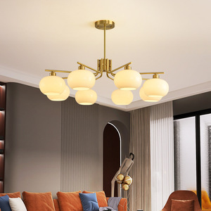 Cream-Style Nordic Chandelier, Ancient Persimmon Living Room Lamp Package, Haus Dining , Bedroom Simple Modern , Retro S - Product Image 1