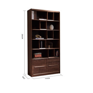 Libreria in Legno Massello Ecologico di Noce Nero Nordamericano, Design Moderno e Minimalista per Casa, Ufficio e Soggiorno - Product Image 6