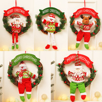 Guirlande de Noël avec aiguilles de pin artificielles et pommes de pin, décoration de porte en tissu écologique pour les fêtes