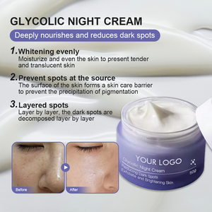 Hidratante de belleza blanqueador glicólico AHA orgánico Natural 50g crema Facial para mujer antipigmento removedor de manchas negras crema de noche - Product Image 3