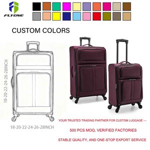 Valigie in poliestere durevoli personalizzate Trolley da viaggio grandi set di valigie morbide da 2 pezzi - Product Image 2