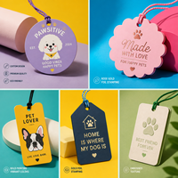 Étiquette volante personnalisée en papier pour emballage de produits pour animaux de compagnie, découpée en forme d'os, pour collier et laisse de chien, avec cordon élastique, en carton kraft écologique, vente en gros
