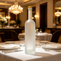 Bouteille de liqueur en verre transparent ultra-mince et haute de 200 ml, 375 ml, 750 ml avec bouchon en liège naturel pour vodka, tequila, vin et spiritueux – Vente en gros