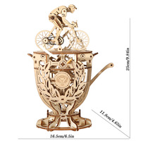 Puzzle de construction 3D en bois pour enfants, jouet éducatif créatif, modèle d'architecture fait à la main, décoration de bureau à domicile